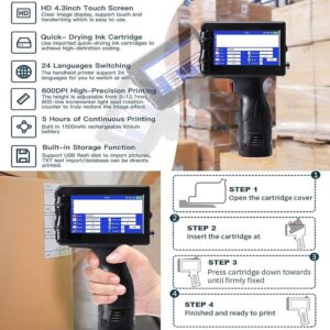 INCODE Latest 12.7mm 25.4mm Handheld Inkjet Expiry Date Coding Printer Ink Jet Batch Printing Machine