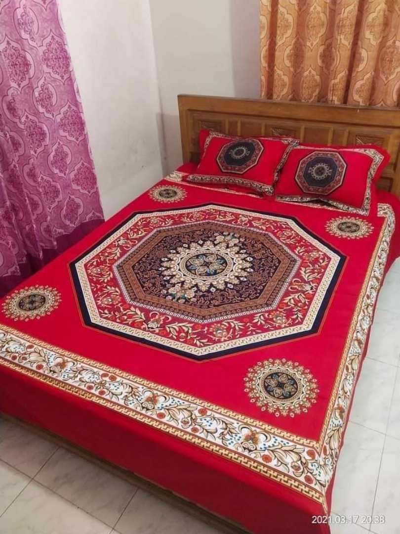 King,Size,Panel,Bed,sheet,with,Matching,Pillow,cover