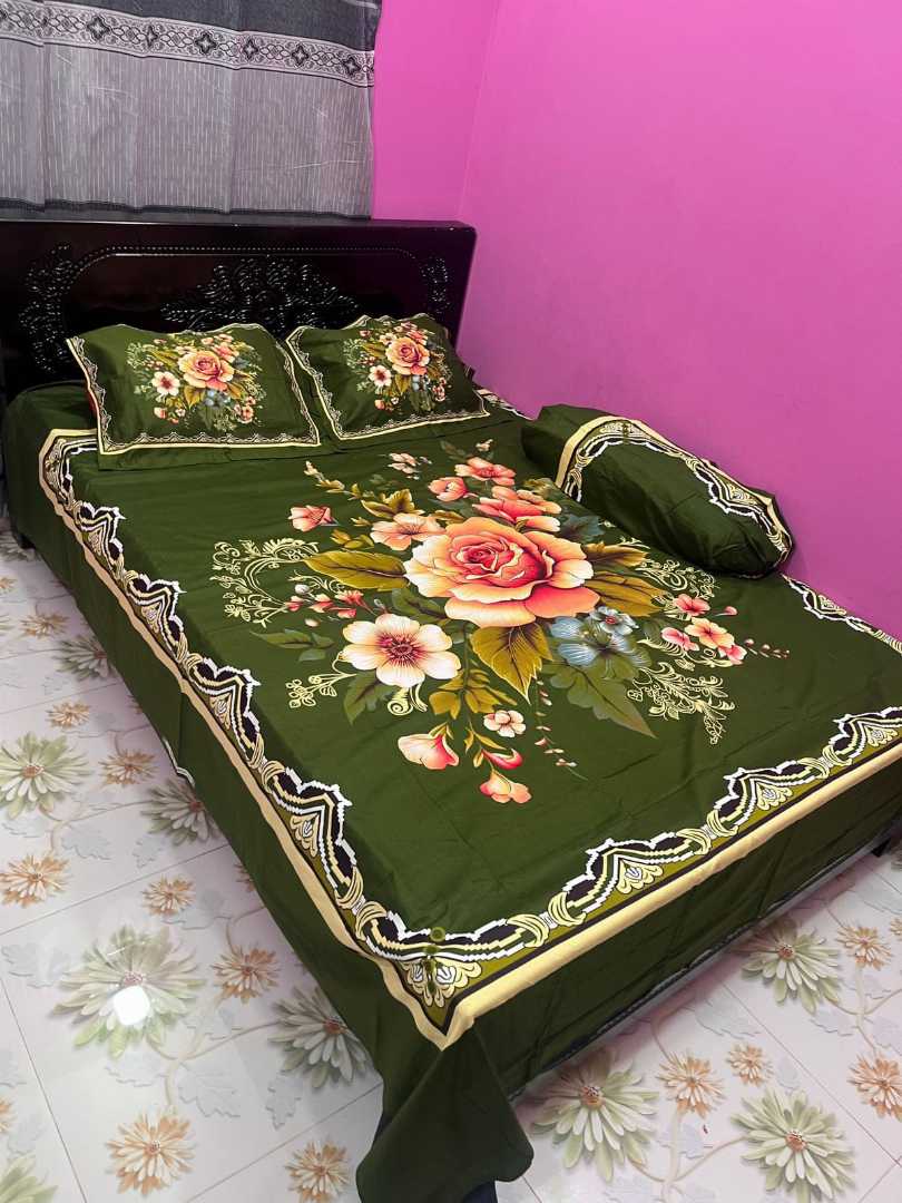 King,Size,Panel,Bed,sheet,with,Matching,Pillow,cover