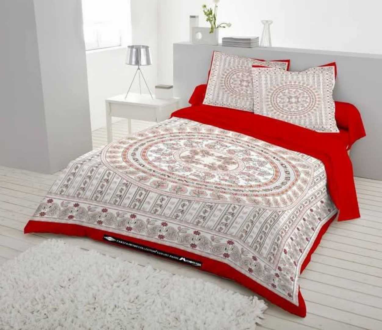 King,Size,Panel,Bed,sheet,with,Matching,Pillow,cover