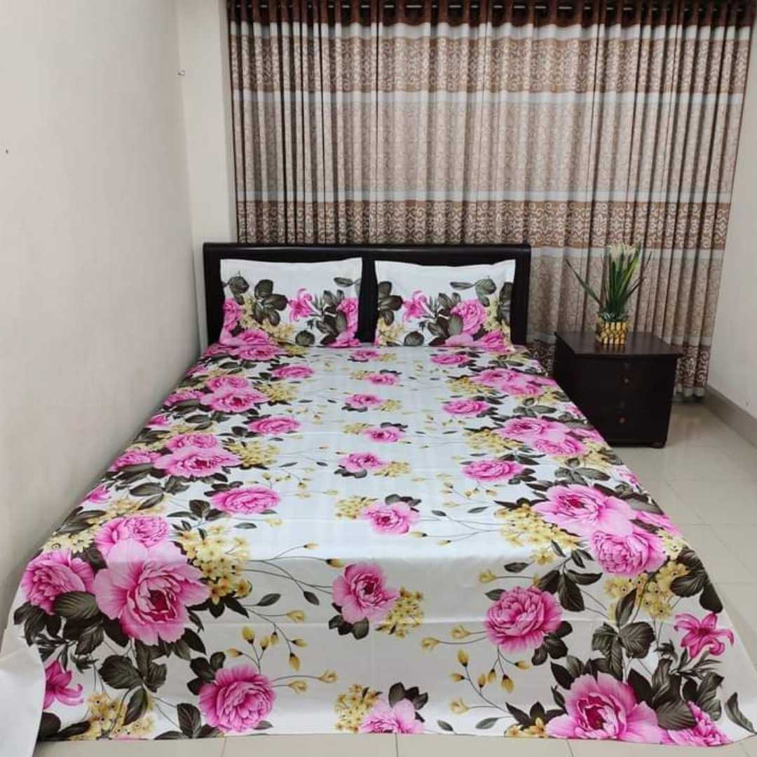 King,Size,Panel,Bed,sheet,with,Matching,Pillow,cover