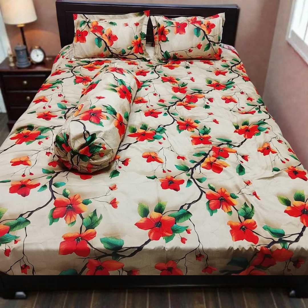 King,Size,Panel,Bed,sheet,with,Matching,Pillow,cover