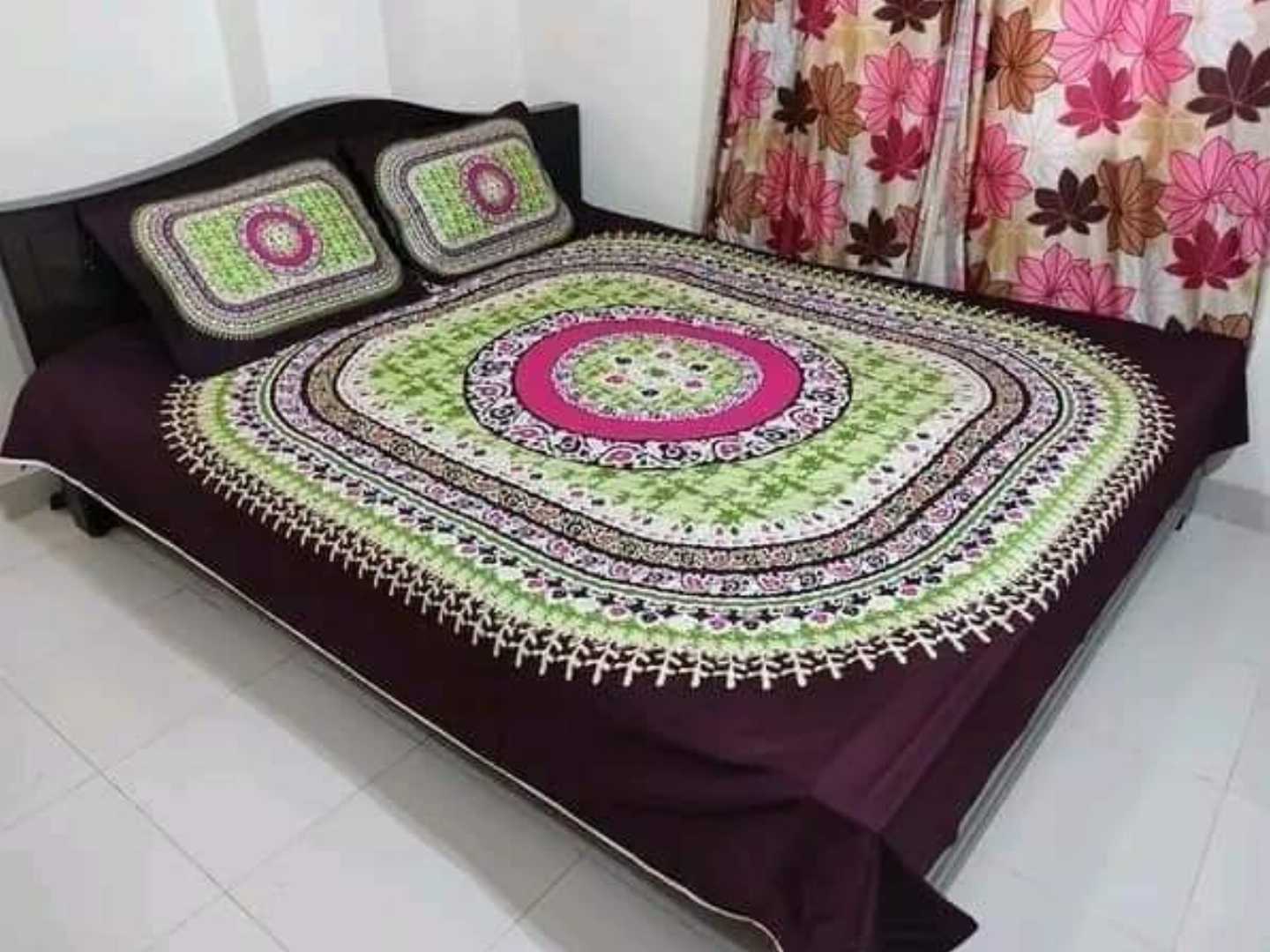 King,Size,Panel,Bed,sheet,with,Matching,Pillow,cover