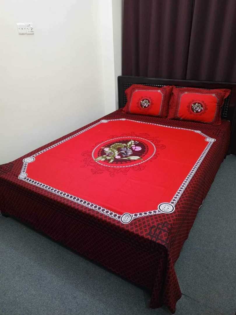 King,Size,Panel,Bed,sheet,with,Matching,Pillow,cover