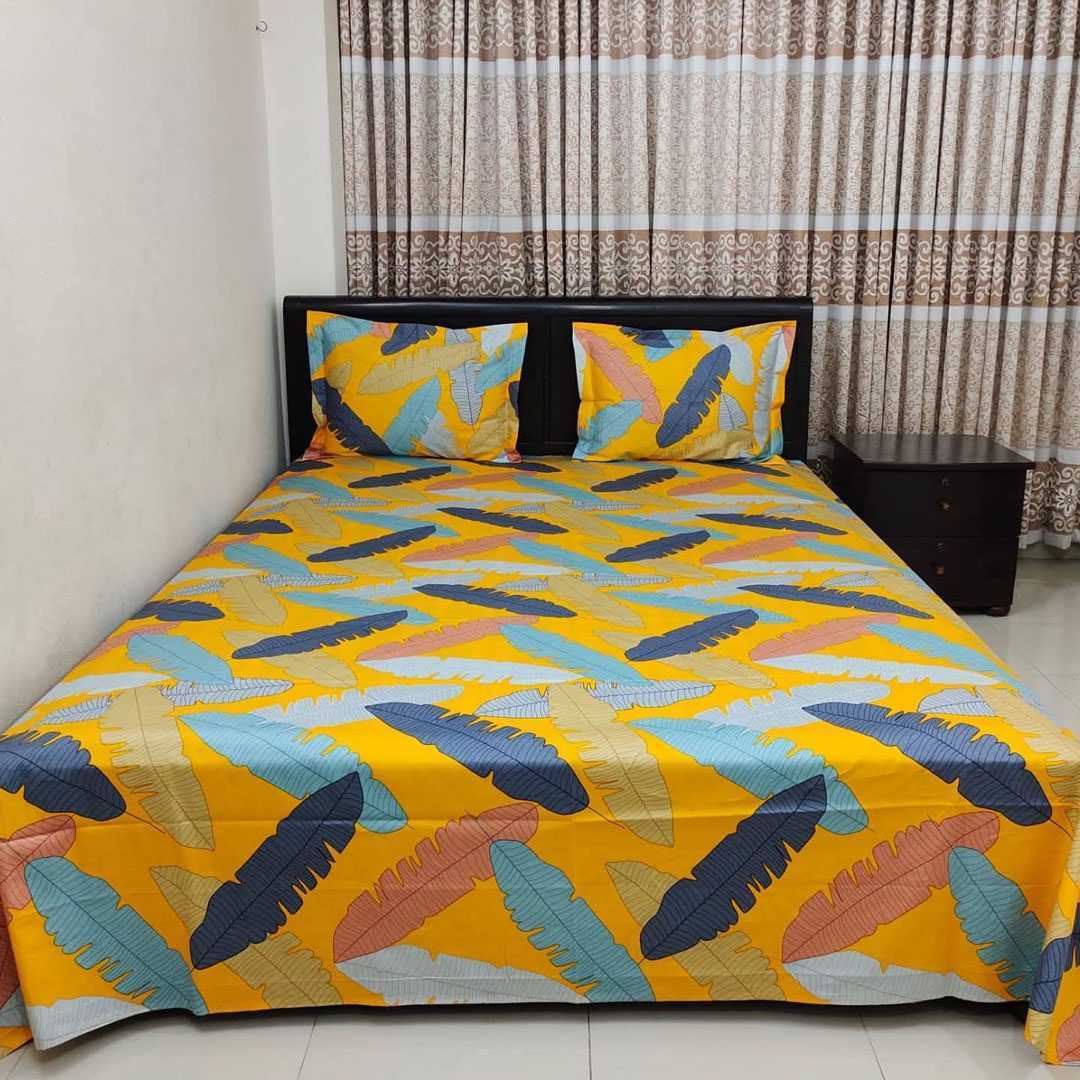 King,Size,Panel,Bed,sheet,with,Matching,Pillow,cover