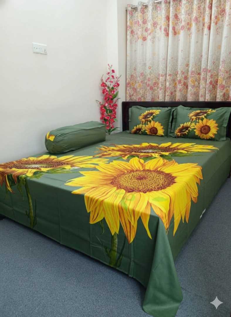 King,Size,Panel,Bed,sheet,with,Matching,Pillow,cover
