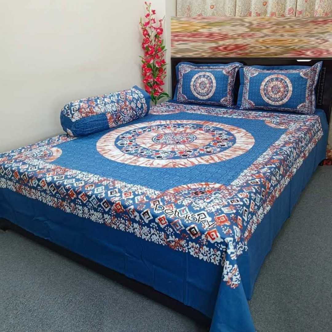 King,Size,Panel,Bed,sheet,with,Matching,Pillow,cover