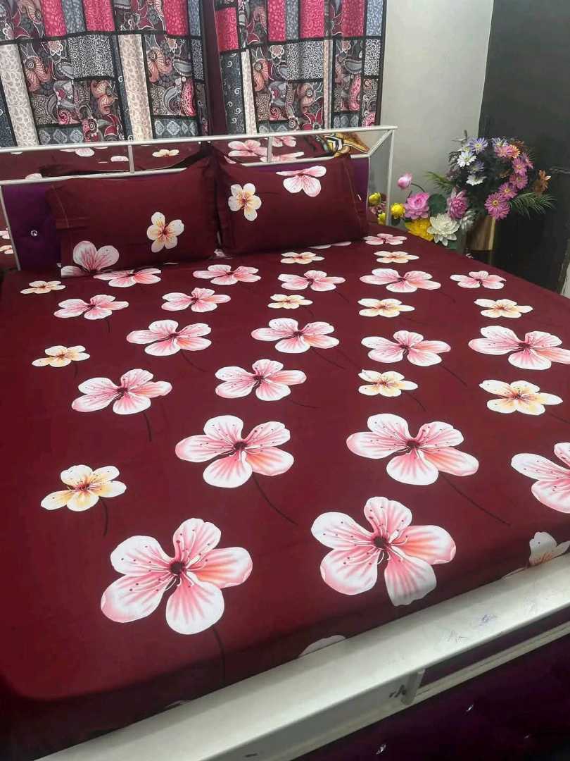 King,Size,Panel,Bed,sheet,with,Matching,Pillow,cover