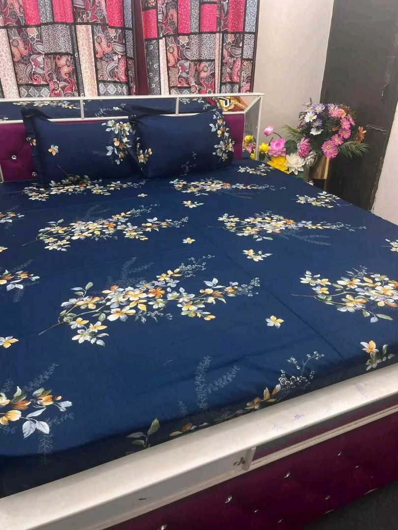 King,Size,Panel,Bed,sheet,with,Matching,Pillow,cover