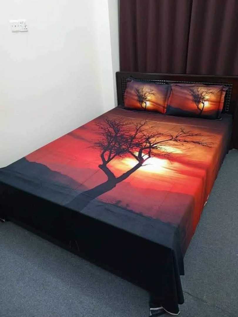 King,Size,Panel,Bed,sheet,with,Matching,Pillow,cover