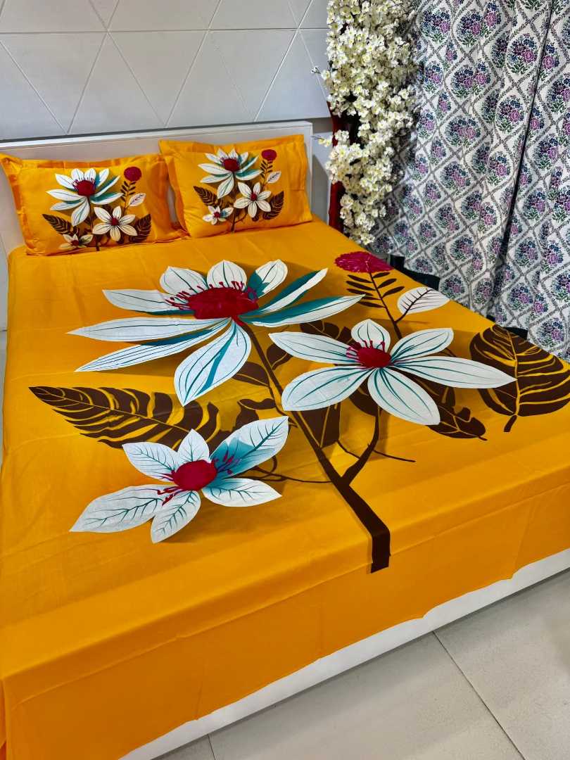 King,Size,Panel,Bed,sheet,with,Matching,Pillow,cover