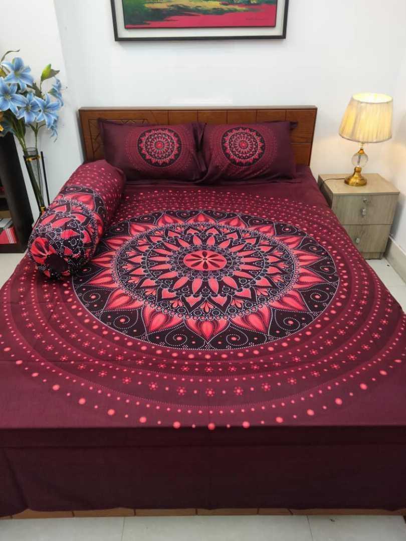 King,Size,Panel,Bed,sheet,with,Matching,Pillow,cover