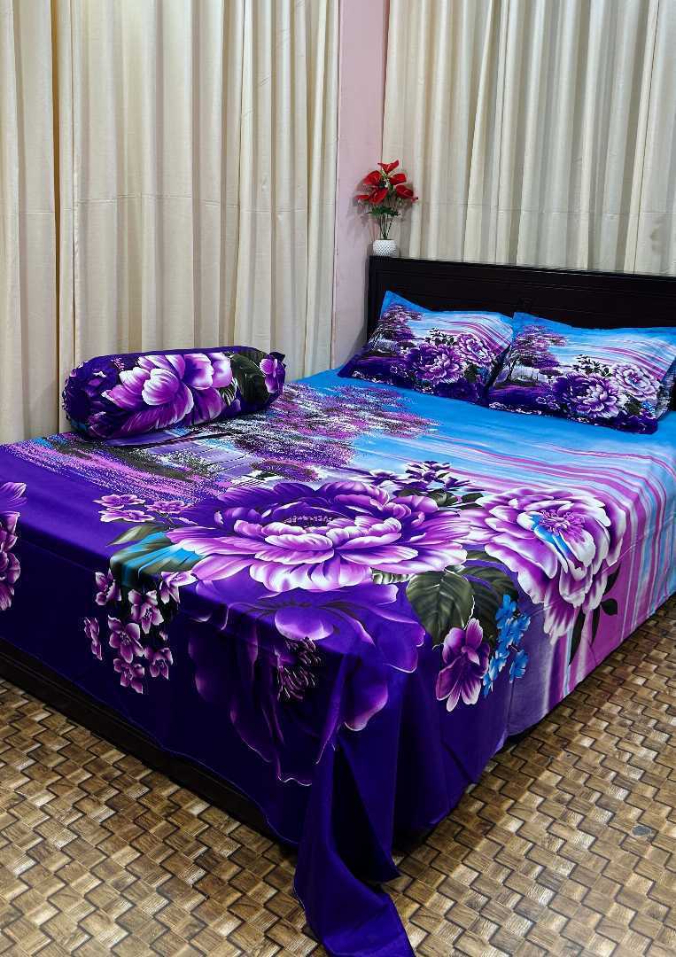 King,Size,Panel,Bed,sheet,with,Matching,Pillow,cover
