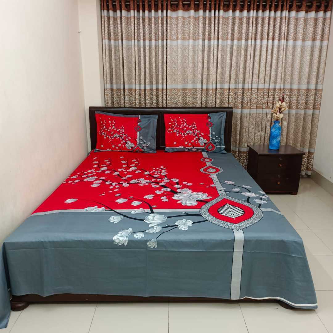 King,Size,Panel,Bed,sheet,with,Matching,Pillow,cover