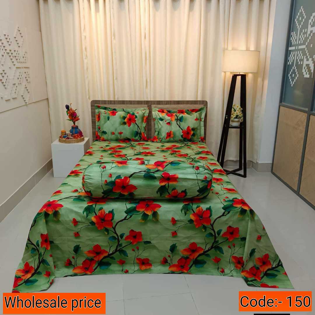 King,Size,Panel,Bed,sheet,with,Matching,Pillow,cover