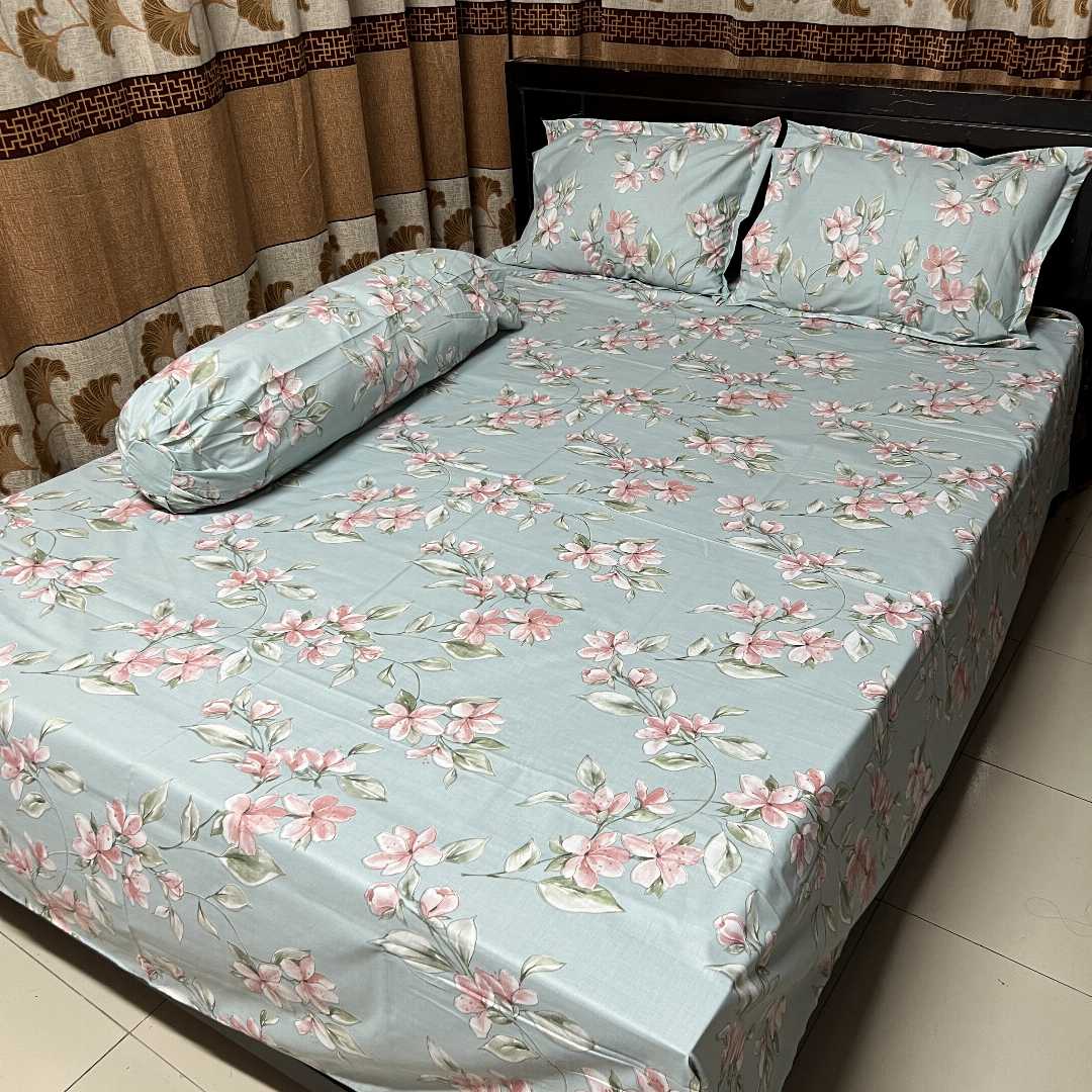 King,Size,Panel,Bed,sheet,with,Matching,Pillow,cover