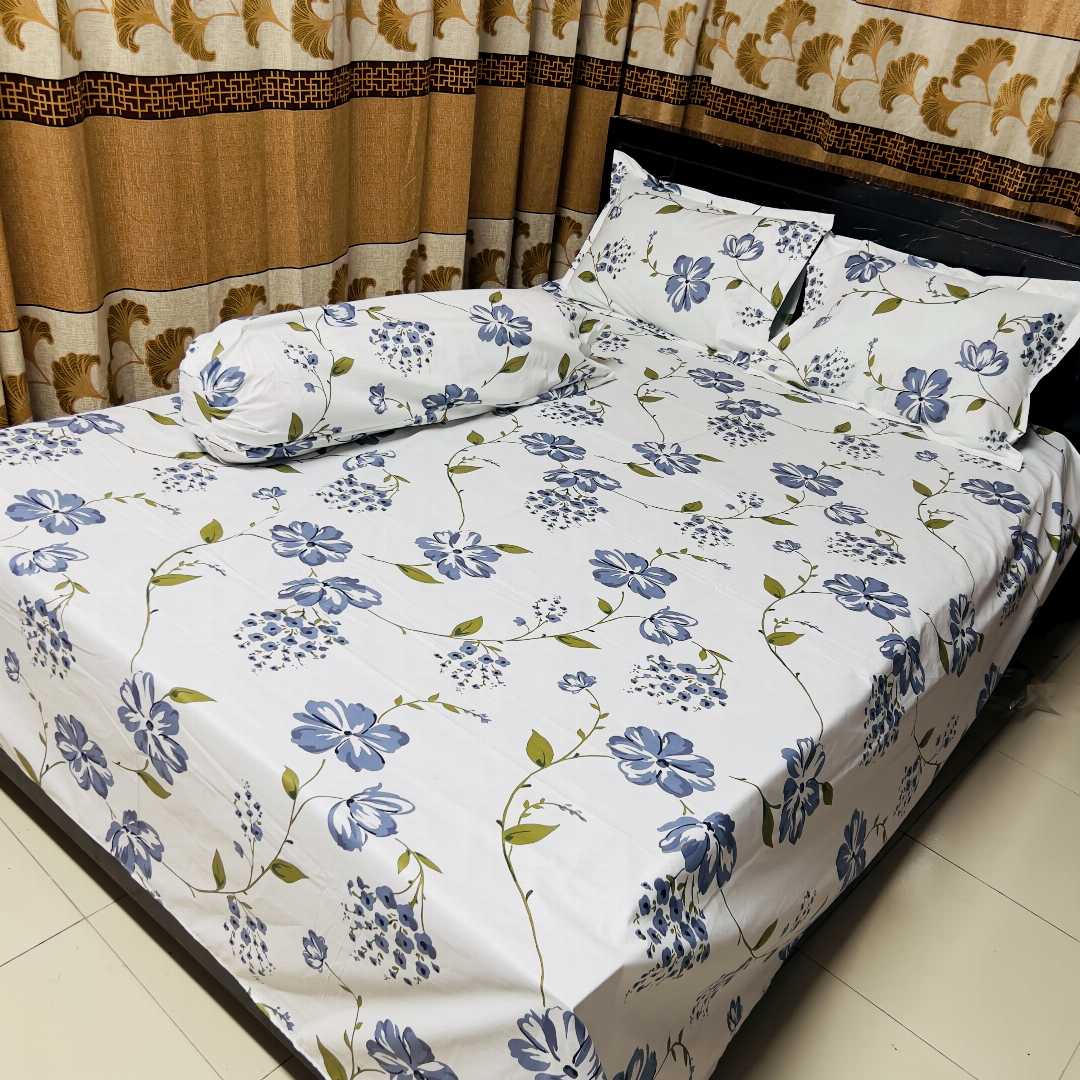 King,Size,Panel,Bed,sheet,with,Matching,Pillow,cover