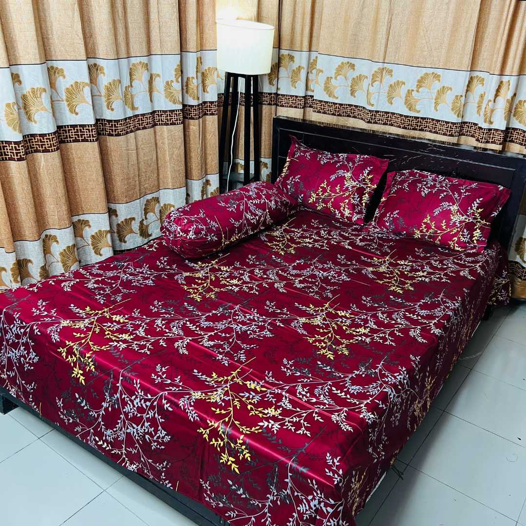 King,Size,Panel,Bed,sheet,with,Matching,Pillow,cover.