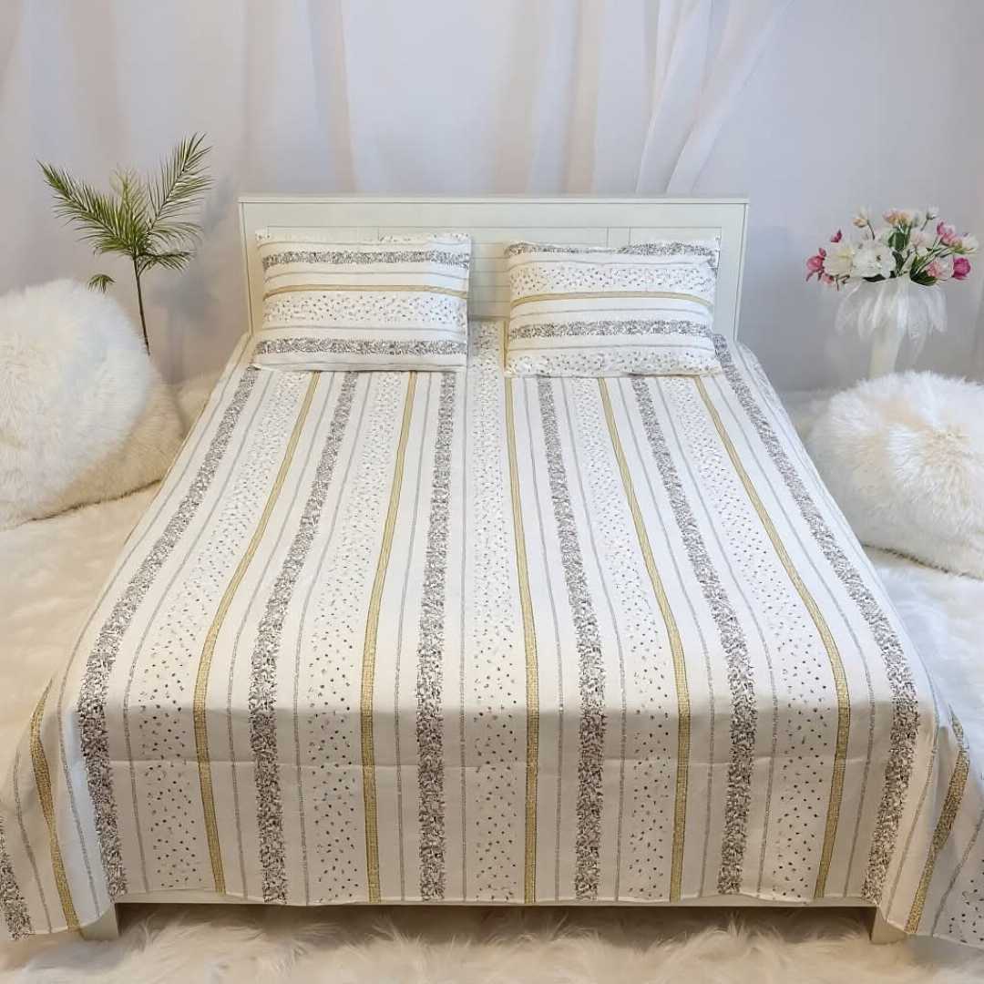 King,Size,Panel,Bed,sheet,with,Matching,Pillow,cover