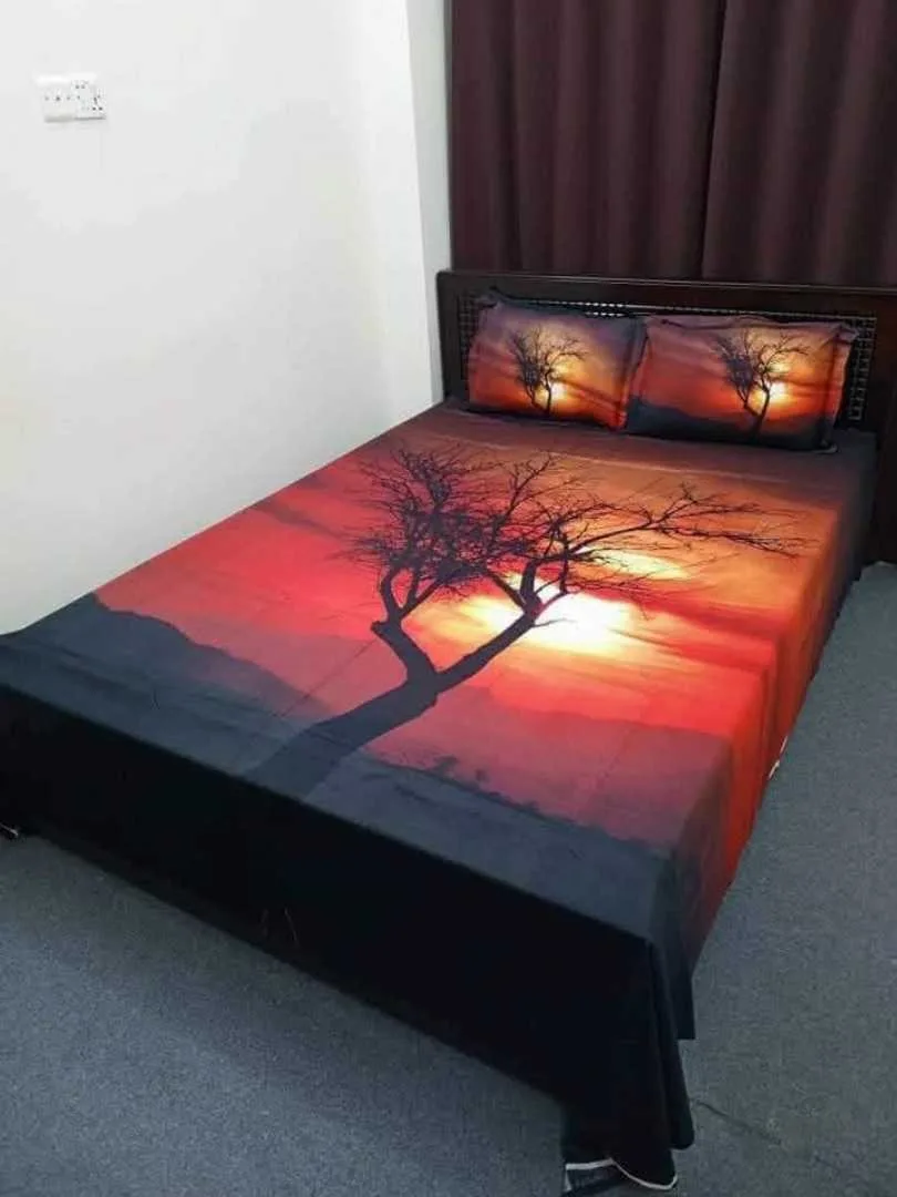 King Size Panel Bed sheet with Matching Pillow cover