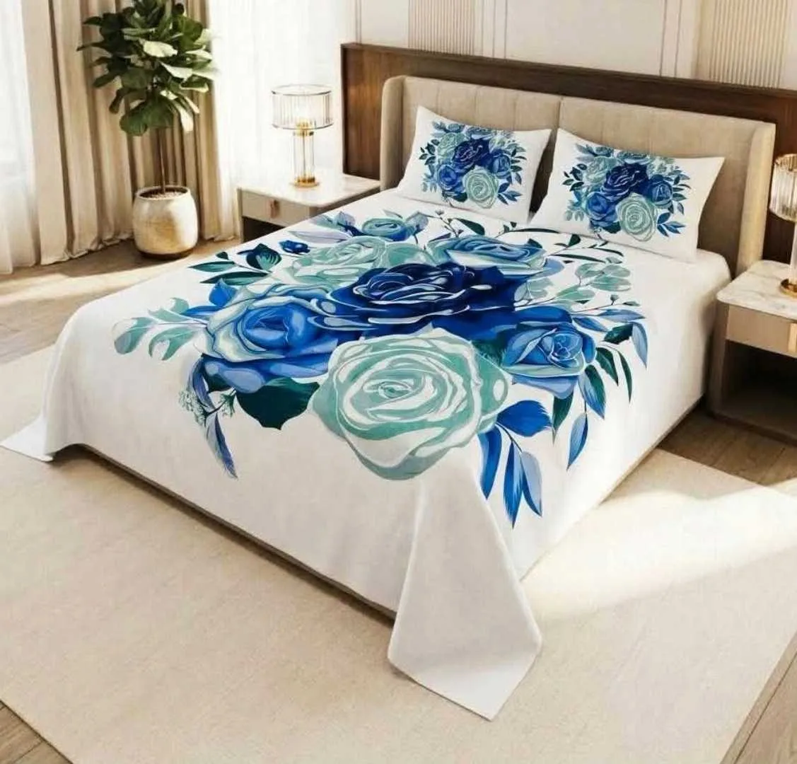 King Size Panel Bed sheet with Matching Pillow cover