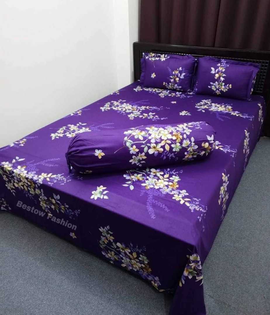 King Size Panel Bed sheet with Matching Pillow cover