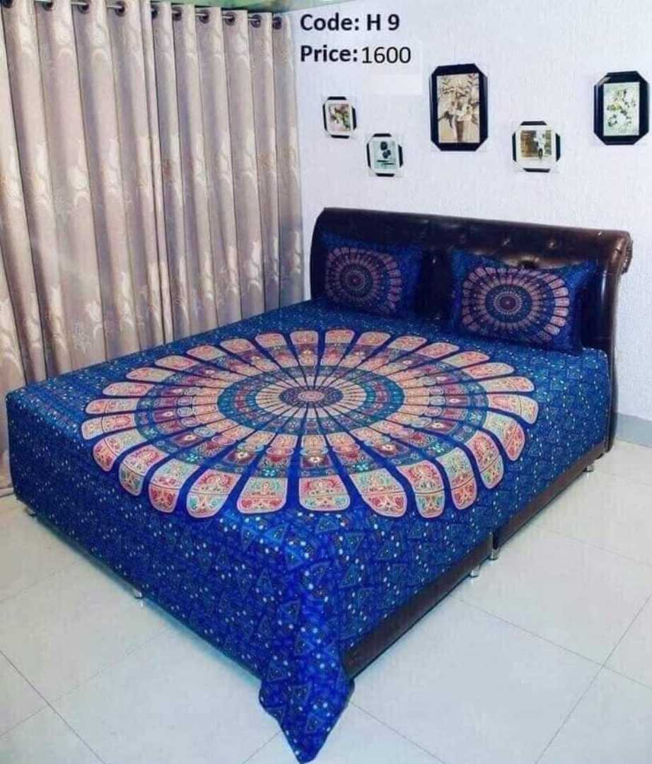 King Size Panel Bed sheet with Matching Pillow cover