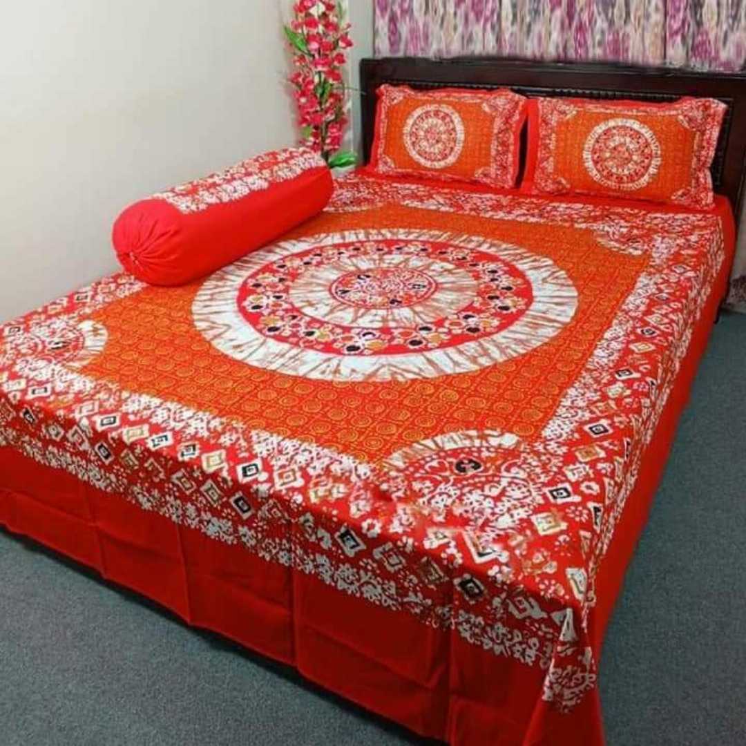 King Size Panel Bed sheet with Matching Pillow cover