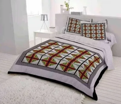 King Size Panel Bed sheet with Matching Pillow cover