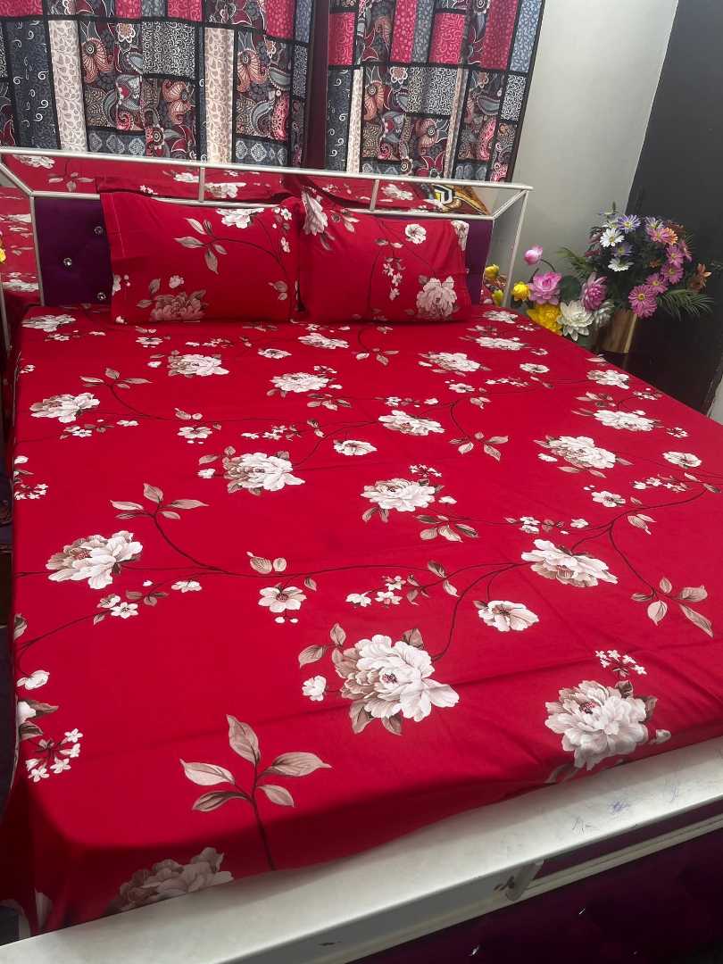 King Size Panel Bed sheet with Matching Pillow cover
