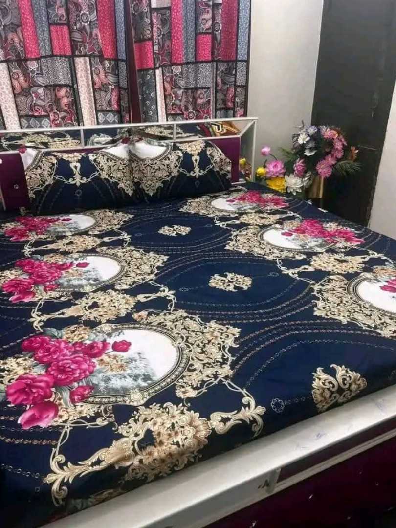 King Size Panel Bed sheet with Matching Pillow cover