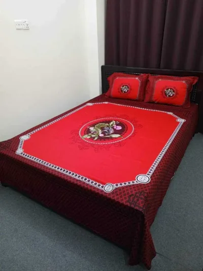 King Size Panel Bed sheet with Matching Pillow cover