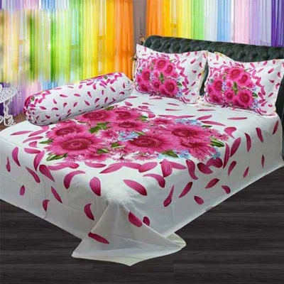 King Size Panel Bed sheet with Matching Pillow cover