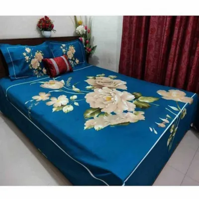 King Size Panel Bed sheet with Matching Pillow cover