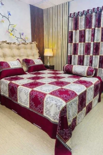 King Size Panel Bed sheet with Matching Pillow cover