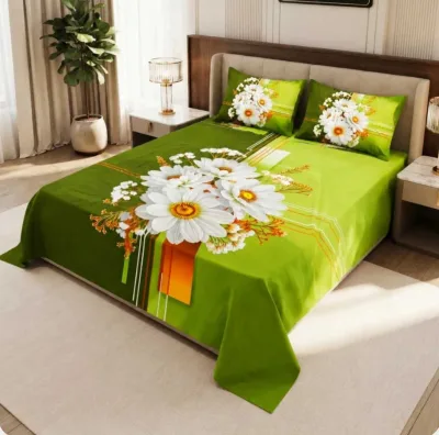 King Size Panel Bed sheet with Matching Pillow cover