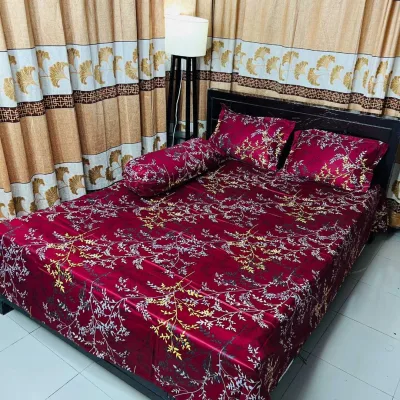 King Size Panel Bed sheet with Matching Pillow cover