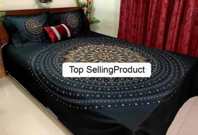 King Size Panel Bed sheet with Matching Pillow cover