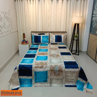 King Size Panel Bed sheet with Matching Pillow cover