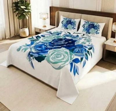 King Size Panel Bed sheet with Matching Pillow cover
