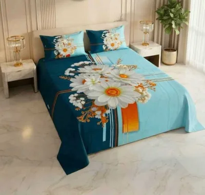 King Size Panel Bed sheet with Matching Pillow cover
